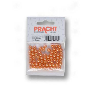 Wachsperlen orange 6 mm Lochgröße 0,8 mm