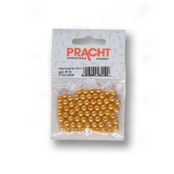 Wachsperlen gelb 6 mm Lochgröße 0,8 mm