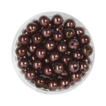Wachsperlen dunkelbraun 6 mm Lochgröße 0,8 mm