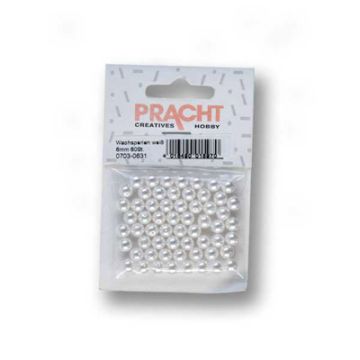 Wachsperlen weiß 6 mm Lochgröße 0,8 mm