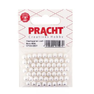 Wachsperlen weiß 6 mm Lochgröße 0,8 mm