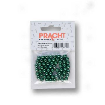 Wachsperlen weihnachtsgrün 6 mm Lochgröße 0,8 mm