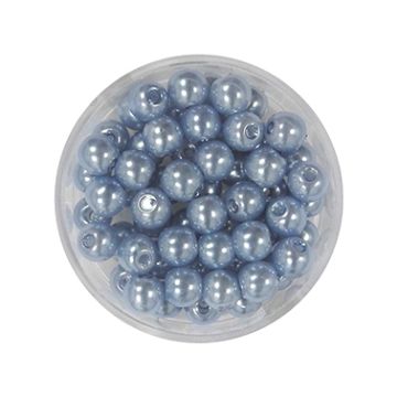 Wachsperlen hellblau 6 mm Lochgröße 0,8 mm