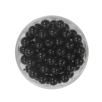 Wachsperlen schwarz 6 mm Lochgröße 0,8 mm