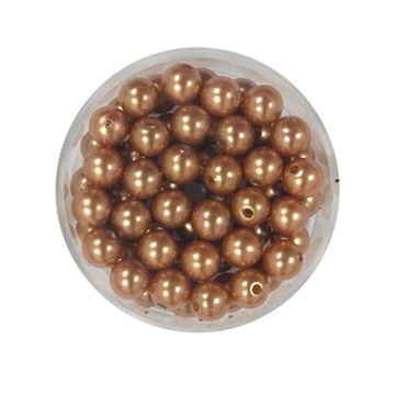 Wachsperlen hellbraun 6 mm Lochgröße 0,8 mm