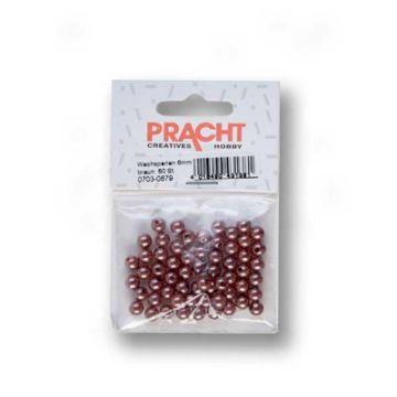 Wachsperlen braun 6 mm Lochgröße 0,8 mm