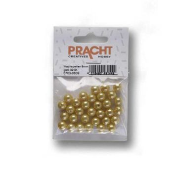 Wachsperlen gelb 8 mm Lochgröße 1 mm