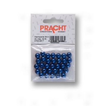 Wachsperlen dunkelblau 8 mm Lochgröße 1 mm