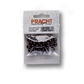 Wachsperlen dunkelbraun 8 mm Lochgröße 1 mm