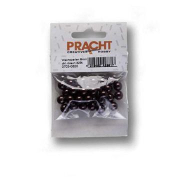 Wachsperlen dunkelbraun 8 mm Lochgröße 1 mm