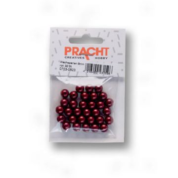 Wachsperlen rot 8 mm Lochgröße 1 mm
