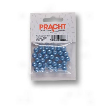 Wachsperlen hellblau 8 mm Lochgröße 1 mm