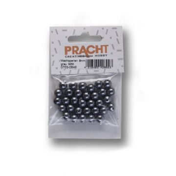 Wachsperlen dunkelgrau 8 mm Lochgröße 1 mm