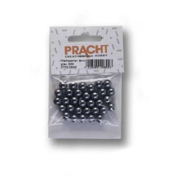 Wachsperlen dunkelgrau 8 mm Lochgröße 1 mm