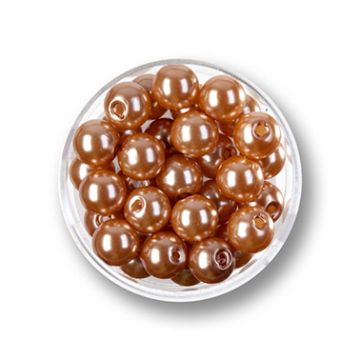 Wachsperlen hellbraun 8 mm Lochgröße 1 mm
