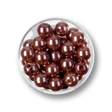 Wachsperlen braun 8 mm Lochgröße 1 mm