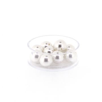 Wachsperlen weiß 10 mm Lochgröße 1 mm
