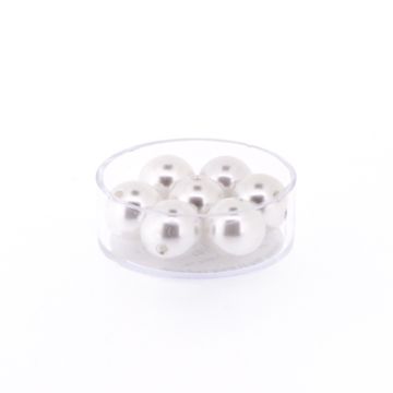 Wachsperlen weiß 12 mm Lochgröße 1 mm