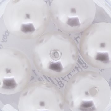 Wachsperlen weiß 12 mm Lochgröße 1 mm
