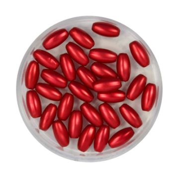 Wachsoliven rot 8x4 mm Lochgröße 1 mm