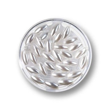 Wachsoliven weiß 8x4 mm Lochgröße 1 mm