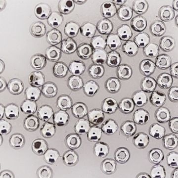 Metallic-Perle silberfarben 2 mm Lochgröße 0,7 mm