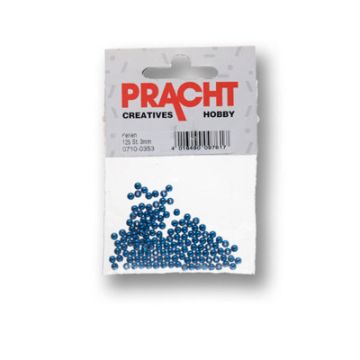 Metallic-Perle blau 3 mm Lochgröße 0,8 mm