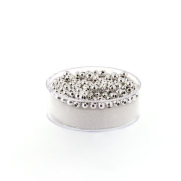 Metallic-Perle silberfarben 3 mm Lochgröße 0,8 mm
