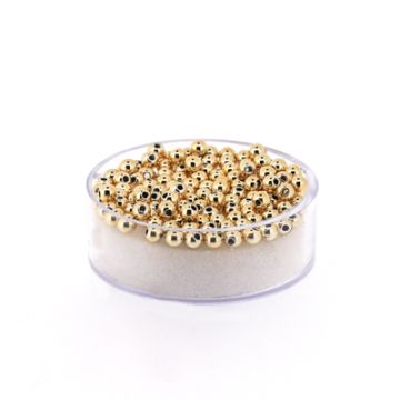Metallic-Perle goldfarben 3 mm Lochgröße 0,8 mm