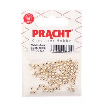 Metallic-Perle goldfarben 3 mm Lochgröße 0,8 mm