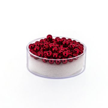 Metallic-Perle rot 4 mm Lochgröße 1 mm