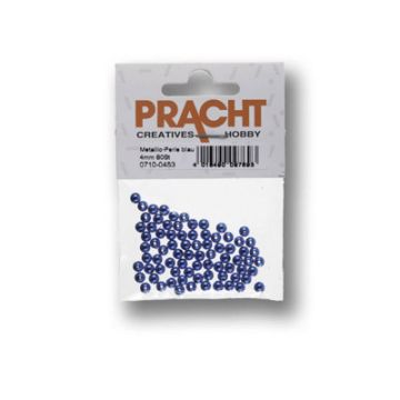 Metallic-Perle blau 4 mm Lochgröße 1 mm