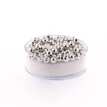 Metallic-Perle silberfarben 4 mm Lochgröße 1 mm