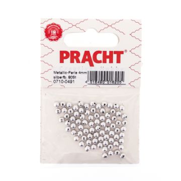 Metallic-Perle silberfarben 4 mm Lochgröße 1 mm
