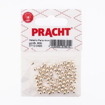 Metallic-Perle goldfarben 4 mm Lochgröße 1 mm