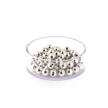 Metallic-Perle silberfarben 5 mm Lochgröße 1 mm