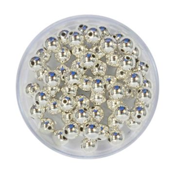 Metallic-Perle silberfarben 5 mm Lochgröße 1 mm