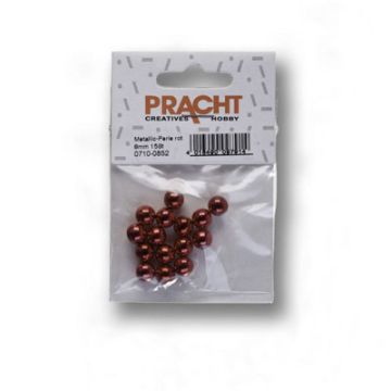 Metallic-Perle rot 8 mm Lochgröße 1 mm