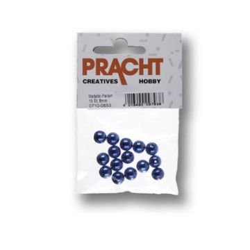 Metallic-Perle blau 8 mm Lochgröße 1 mm