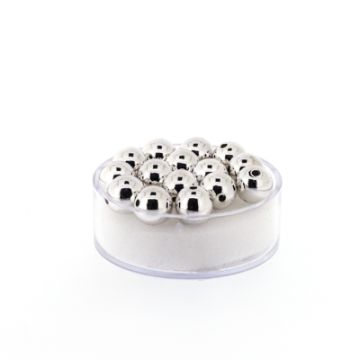 Metallic-Perle silberfarben 8 mm Lochgröße 1 mm