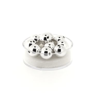 Metallic-Perle silberfarben 10 mm Lochgröße 1 mm