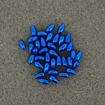 Metallic-Tropfen blau 6x3 mm Lochgröße 0,8 mm