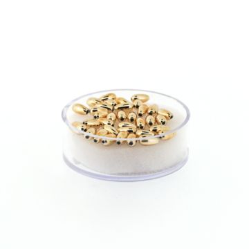 Metallic-Tropfen goldfb. 6x3 mm Lochgröße 0,8 mm 35 St