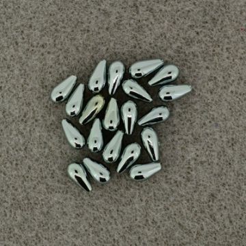 Metallic-Tropfen grau 8x4 mm Lochgröße 1 mm