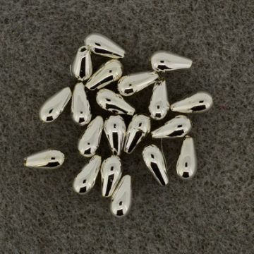 Metallic-Tropfen silberfarben 8x4 mm Lochgröße 1 mm
