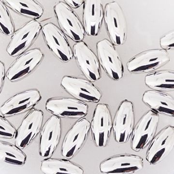 Metallic-Oliven silberfarben 6x3 mm Lochgröße 0,8 mm 35 Stück