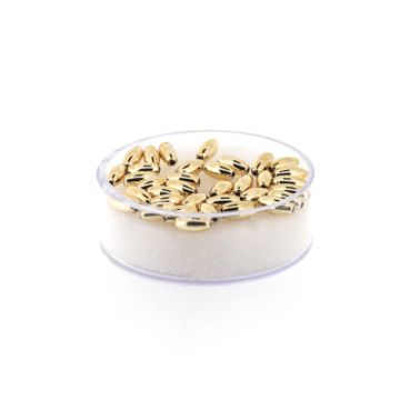 Metallic-Oliven goldfarben 6x3 mm Lochgröße 0,8 mm 35 Stück