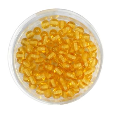 Glasperle rund transparent topas 4 mm Lochgröße 0,8 mm
