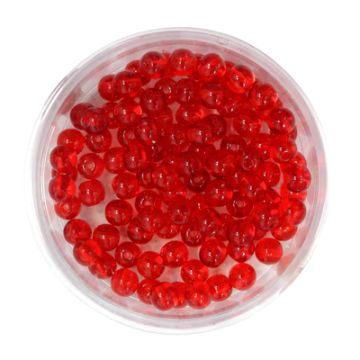 Glasperle rund transparent rot 4 mm Lochgröße 0,8 mm
