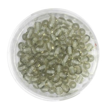 Glasperle rund transparent grau 4 mm Lochgröße 0,8 mm
